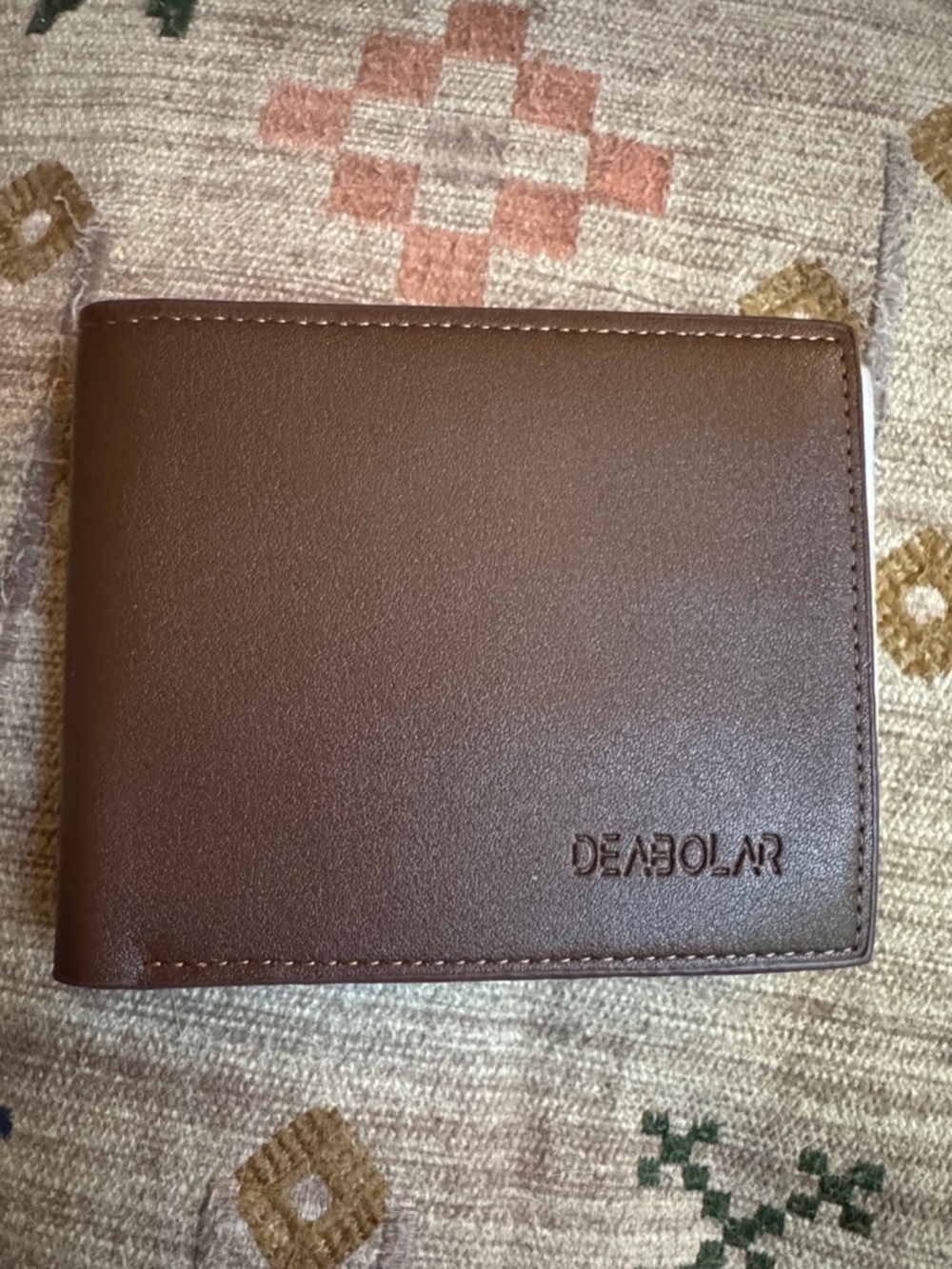 NWOT Men's Brown PU Leather Card & Key Holder Wallet